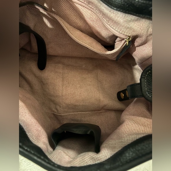 Dooney & Bourke Belvedere Logo Lock Vintage Satchel Bag Black Pebbled Leather - Picture 14 of 16